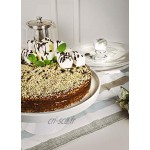 Sendez Cloche en verre cloche à gâteau cloche à fromage avec socle en porcelaine plat à tarte plat à gâteau