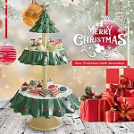 Support à cupcakes de Noël en résine à 2 niveaux Support à cupcakes Support à gâteaux de Noël Convient pour la décoration de Noël dans la cuisine.