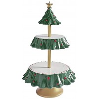 Support à cupcakes de Noël en résine à 2 niveaux Support à cupcakes Support à gâteaux de Noël Convient pour la décoration de Noël dans la cuisine.