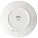 Brand Umi Lot de 4 assiettes à dessert en porcelaine de qualité supérieure avec bande dorée 21 cm