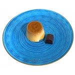 Lot de 4 assiettes à dessert en porcelaine style vintage bleu