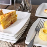 MALACASA Série Blance 6pcs Assiettes à Dessert Porcelaine Assiettes à Gâteau Plats