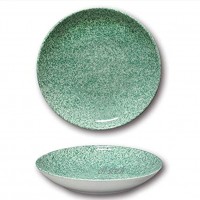 Assiettes à couscous porcelaine D 26 cm Moucheté Vert x 6