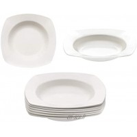 KM · Living Lot de 6 assiettes creuses en plastique réutilisables Blanc crème 20 cm