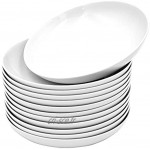 Lot de 12 assiettes creuses en porcelaine véritable Diamètre : 200 mm Blanc Idéales pour la restauration et la maison