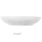 Lot de 12 assiettes creuses en porcelaine véritable Diamètre : 200 mm Blanc Idéales pour la restauration et la maison