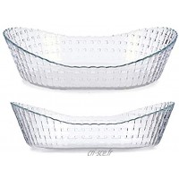Lot de 2 assiettes creuses en verre transparent 18,5 x 7,5 x 26,5 cm