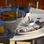 Lot de 6 grandes assiettes creuses Tebsi Marocain noir D 27 cm