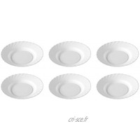 Luminarc assiettes creuses assiettes creuses 22,5 cm ø 'trianon'verre blanc lot de 6