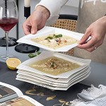 MALACASA Série Amparo 12pcs Assiettes Creuses Porcelaine Assiettes à Soupe Pâte Vaisselles pour 12 Personnes