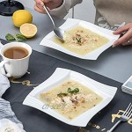 MALACASA Série Amparo 6pcs Assiettes Creuses Porcelaine Assiettes à Soupe Pâte Vaisselles 6 Personnes