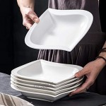 MALACASA Série Elvira 12pcs Assiettes Creuses Porcelaine Assiettes à Soupe Pâte Vaisselles pour 12 Personnes