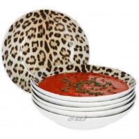 MamboCat Leopard Lampart 6-TLG. Set de assiettes à soupe Motif léopard I 450 ml