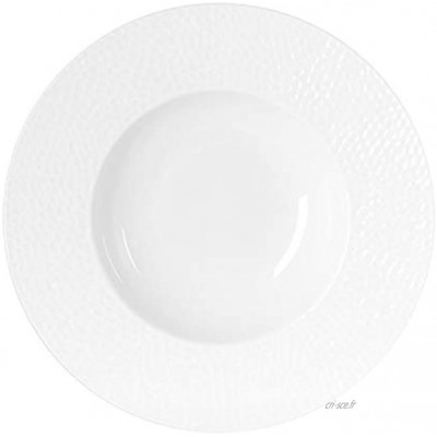 Table Passion Assiette creuse louna relief blanc 23 cm lot de 6