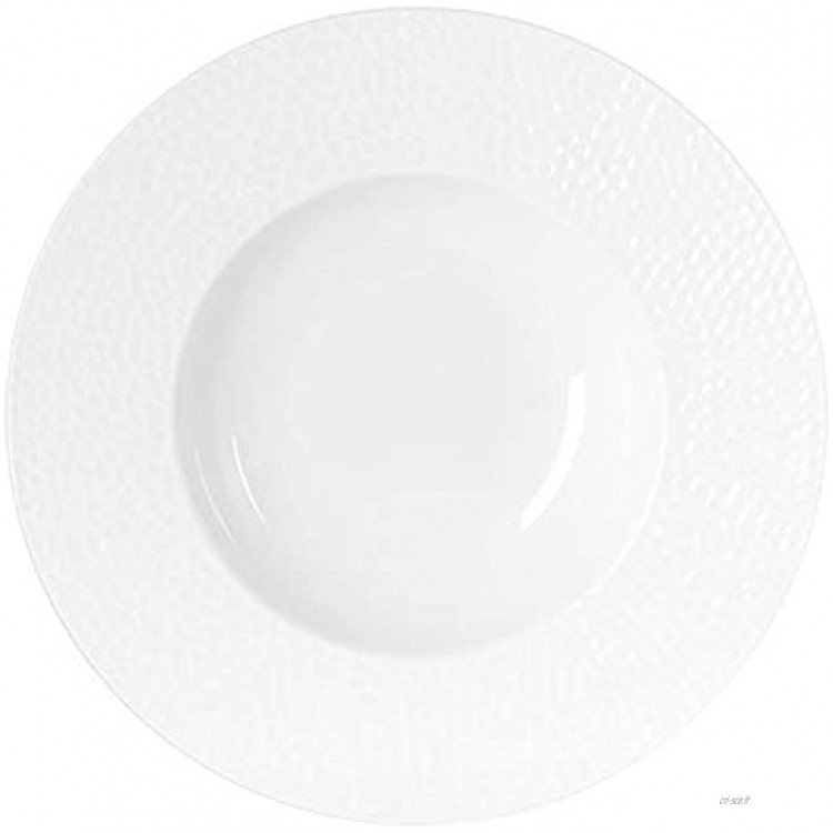 Table Passion Assiette creuse louna relief blanc 23 cm lot de 6