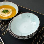 vancasso Série Navia Assiette Creuse en Céramique Assiette à Soupe Saladier Faïence 4 Pièces- 700 ML