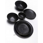 Zafferano Black Stone Assiette Creuse en Porcelaine Diamètre 200 mm Couleur Noir Or Lavable au Lave-vaisselle Ensemble 2 Pièces