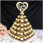 AMZYY Support de Présentoir de Chocolat en Bois Personnalisé en Forme de Coeur Chocolat Dessert Porte-Bonbons Cadre de Chocolat Décor Présentoir de Mariage