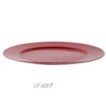 Argon Tableware 6 pièce métallique Chargeur microplaques Fini métallique 33cm Rouge