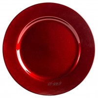 Argon Tableware Chargeur Simple Plaque décoratif sous-Plaque Métalliques Finition 33cm Rouge foncé
