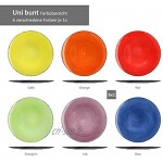 MamboCat Unicolour Lot de 6 assiettes de table multicolores Service de table moderne lavable en plastique 33 cm de diamètre 6 couleurs – Facile d'entretien et empilable