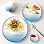 Assiette à Dinner Disque Vaisselle Vaisselle Ouest Plaque Céramique Japonaise Plaque de ménage Japonais Placez le petit déjeuner assiette Assiettes Dessert Assiettes Plats de Services Color : D