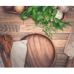 Assiette en bois d’acacia rustique style médiéval cottage commerce équitable Bois 30 cm