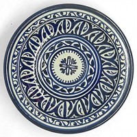 Assiette orientale Fes Beldi 18 cm en céramique colorée marocaine multicolore en céramique Maroc Grand bol plat en céramique peint à la main Orient