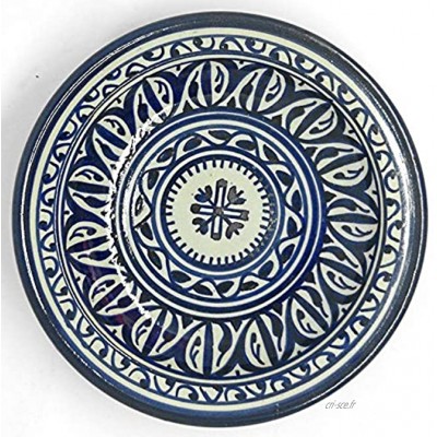 Assiette orientale Fes Beldi 18 cm en céramique colorée marocaine multicolore en céramique Maroc Grand bol plat en céramique peint à la main Orient