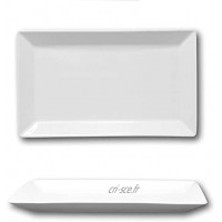 Assiette rectangulaire porcelaine blanche L 33 cm Kimi
