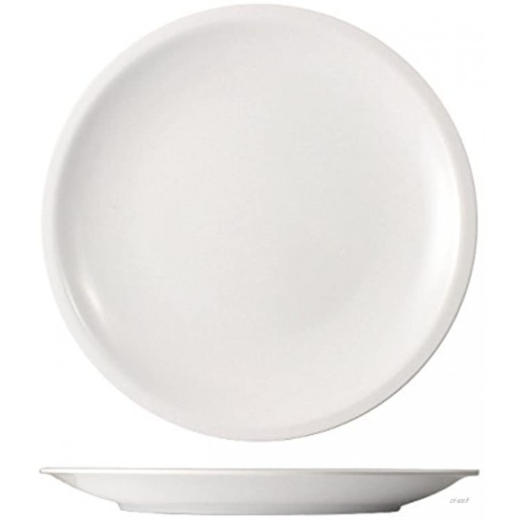 Cartaffini Aria – 6 assiettes plates légères en mélamine Ø 22,7 cm couleur : blanc