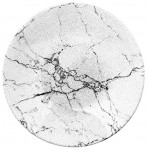 H&H Carrara Lot de 12 assiettes plates en grès motif marbre Carrara Piatti Fondi blanc gris