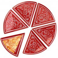 La & Li Premium Lot de 6 assiettes à pizza triangles colorés uniques en plastique mélamine émaillée