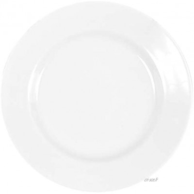Lot de 12 assiettes plates en porcelaine véritable 200 mm Assiettes à salade Assiettes à dessert Blanc Idéal pour la peinture Pour la restauration et la maison