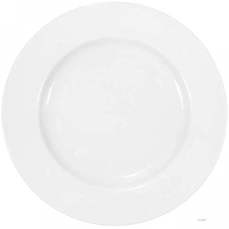 Lot de 6 assiettes plates en porcelaine véritable Ø 240 mm Blanc Vaisselle pour restauration et maison