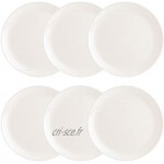 Luminarc Diwali Lot de 6 assiettes plates en verre opale extra résistant 27 cm blanc