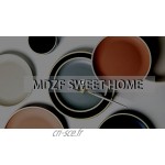 MDZF SWEET HOME Lot de 4 assiettes plates en porcelaine assiettes à pâtes assiettes plates 21,2 cm.