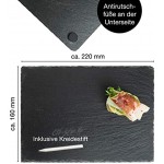 Moritz & Moritz 6 x Assiette Ardoise 22x16cm Plateau Ardoise Cuisine pour Fromage et Aperitif Sous-Verre et Set de Table