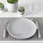 ProCook Stockholm Vaisselle de Table en Grès 4 Pièces 27cm Grande Assiette -Style Scandinave Gris Clair