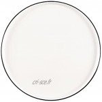 THE CHEF COLLECTION Lot de 4 assiettes plates Collection Pure Porcelaine New Bone China Qualité supérieure Blanc fin Ligne noire Ø26 cm