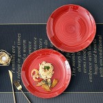 vancasso Série Bella Assiette Plate à Dîner Assiette Grande en Céramique 12 Pièces- 27cm