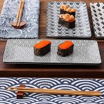 vancasso série Haruka Assiettes à Sushi 4 Pièces Assiette Longues à Plats en Porcelaine Style Japonais