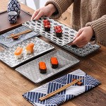 vancasso série Haruka Assiettes à Sushi 4 Pièces Assiette Longues à Plats en Porcelaine Style Japonais