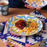 vancasso Série Jasmin Assiette Plate en Porcelaine 12 pièces Grande Assiette à Dîner 27cm Faïence Style Royal Arabe Moyen-Orient