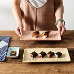 vancasso série Natsuki Assiettes à Sushi 4 Pièces Assiette Longues à Plats en Porcelaine Style Japonais
