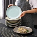 vancasso Série Navia Assiette Plate à Dîner Assiette Grande en Porcelaine 12 Pièces- 27cm