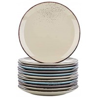 vancasso Série Navia Assiette Plate à Dîner Assiette Grande en Porcelaine 12 Pièces- 27cm