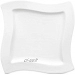 Villeroy & Boch 10-2525-2647 Villeroy & Boch New Wave Assiette plate carrée en porcelaine Longueur 240 mm
