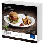 Villeroy & Boch BBQ Passion Assiettes à hamburger Lot de 2 Dimensions : 36 x 21 x 3,5 cm Porcelaine Premium Blanc