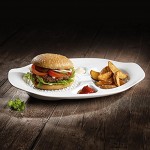 Villeroy & Boch BBQ Passion Assiettes à hamburger Lot de 2 Dimensions : 36 x 21 x 3,5 cm Porcelaine Premium Blanc